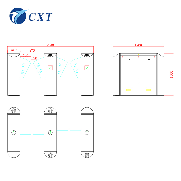  Inclined Surface Flap Barrier Gate YW120YX