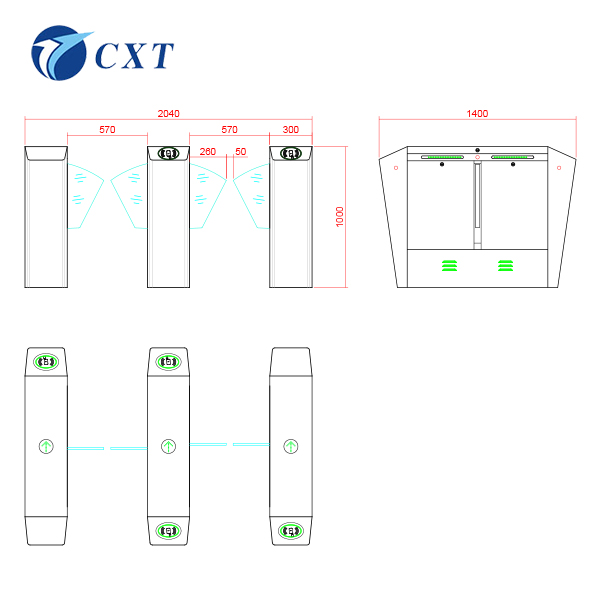 Butterfly Shape Flap Barrier Gate CXT-YW140X