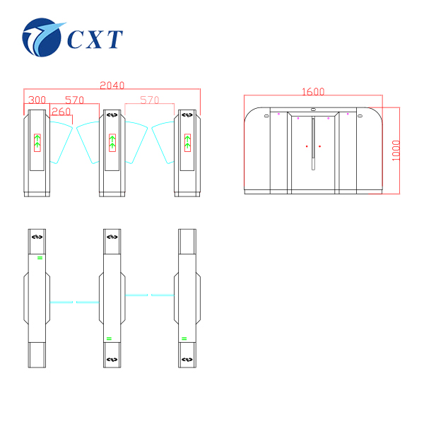  Flap Barrier Gate Turnstile CXT-YW160A