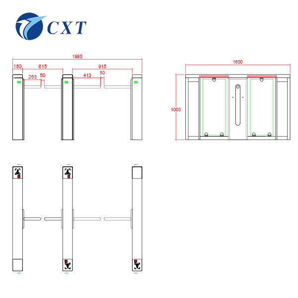  Drop Arm Turnstile One word gate CXT-YZ1600 stick turnstile gate CXT-YZ1600