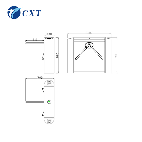 Smart Standard 3 Arm Turnstile Brushless Motor 304 Stainless Steel For Company
