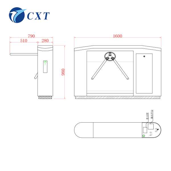 Ticketing Airport Customs Drop Arm Turnstile Tripod Gate Barrier