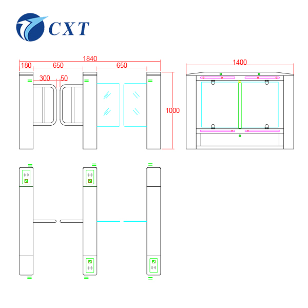 Brushless Motor Swing Barrier Gate Anti Collision Smart Durable For Subway Station