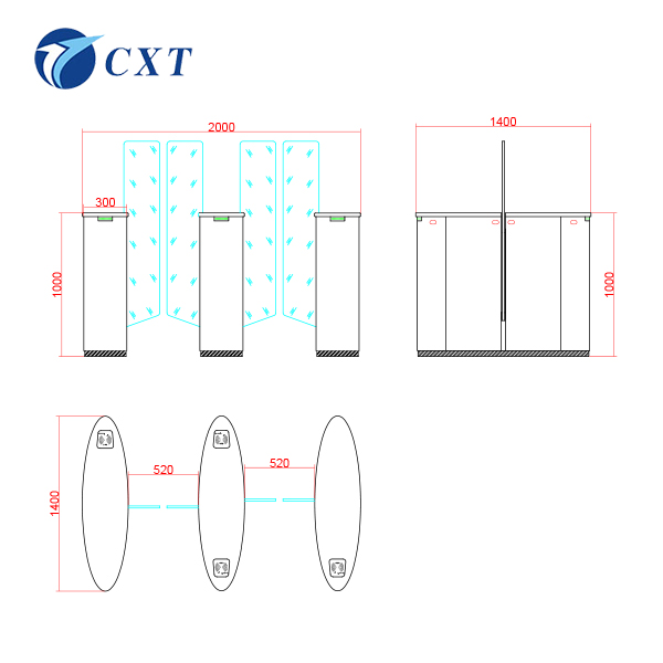 Brushless Motor Glass Swing Turnstile AI Intelligent Cloud Processing Community