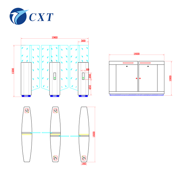 RFID Glass Swing Turnstile 201 Stainless Steel With Single Channel