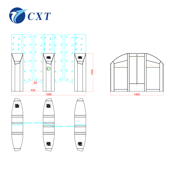 Electric Swing Barrier Gate For Office School Subway TCP/IP Communication Interface