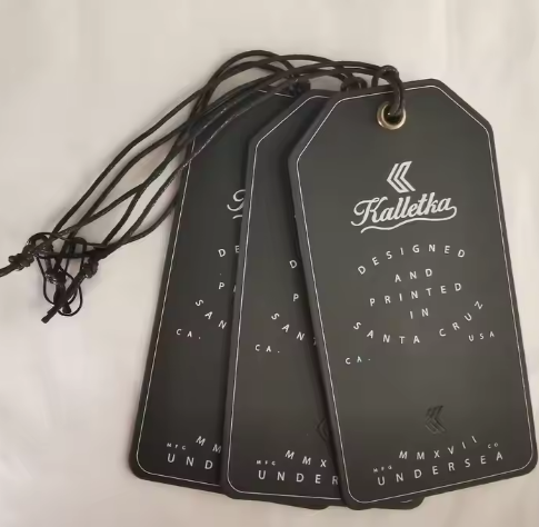 Customized Logo Luxury Clothing Garment Hanging Card Transparent PVC Plastic Paper Clothes Jeans Hang Tags