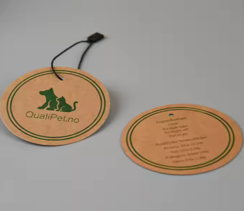 Wholesale Custom Clothing Cloth hang Tag Cotton Garment Swing Tag Fabric Hangtags