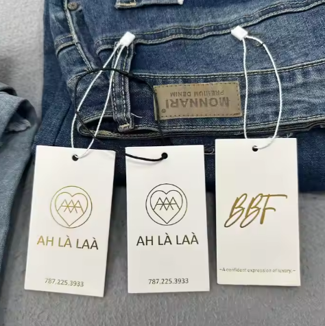 High End Garment Labels Paper Hang Tags Clothing Labels Branded Price Tags for Clothing