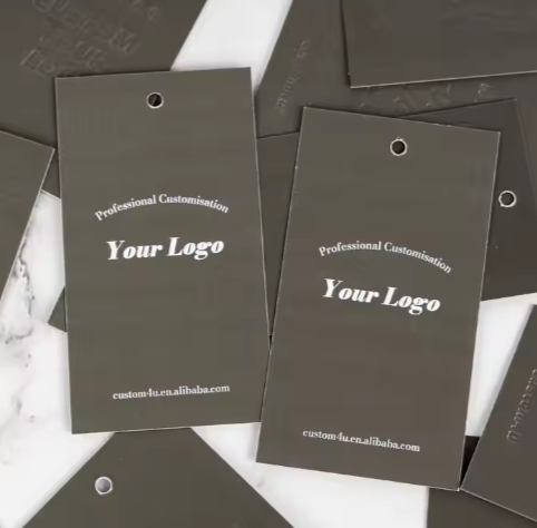 Custom Printed Own Logo Label Paper Clothing Hang Tags Swing Price Hangtag Clothes Hang Tags