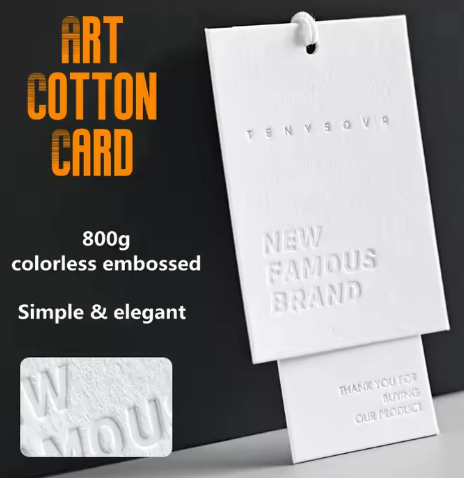 Custom Printed Own Logo Label Paper Clothing Hang Tags Swing Price Hangtag Clothes Hang Tags